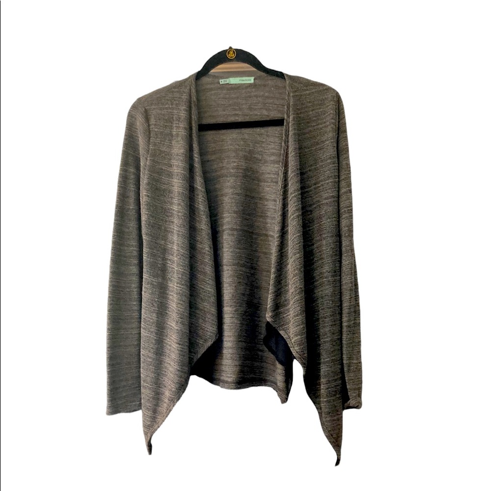 Maurice’s women’s gray and black open front cardigan